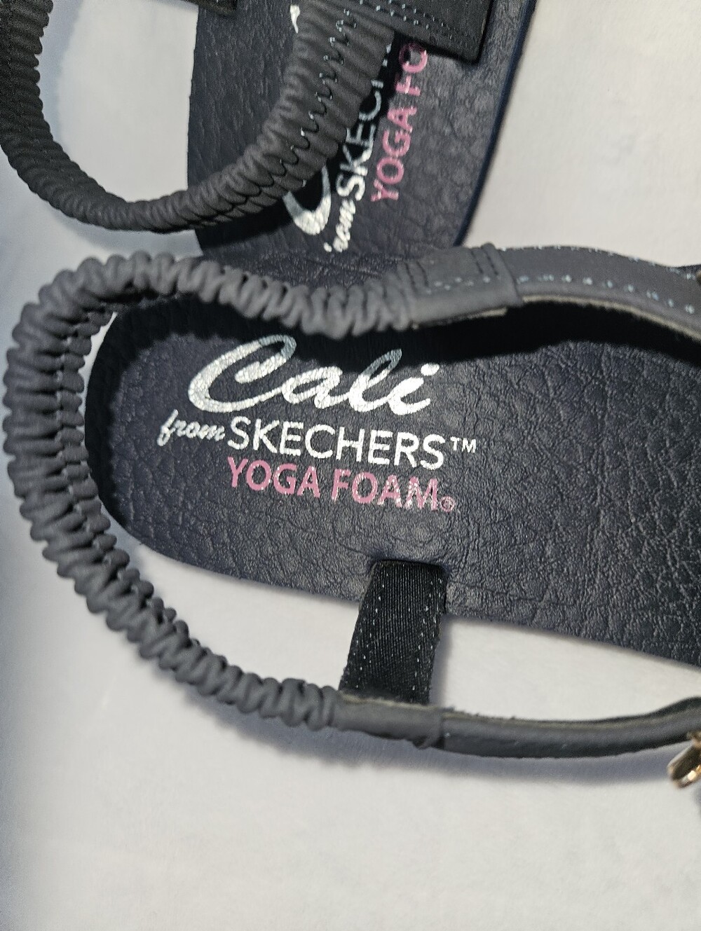 Skechers Black Floral T-Strap Sandals with Pastel Accents - Picture 2 of 5